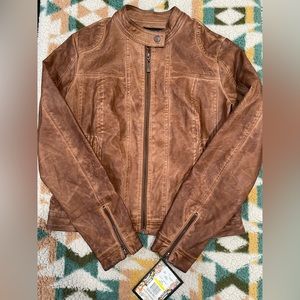 Dry Goods Brown Leather Jacket, M